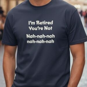 Funny Retired T-shirt XXL Blue